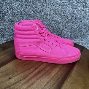 Vans Sk8-Hi Size Womens 6 / Mens 4.5 Hi Top NEON PINK Skate Shoes Sneakers